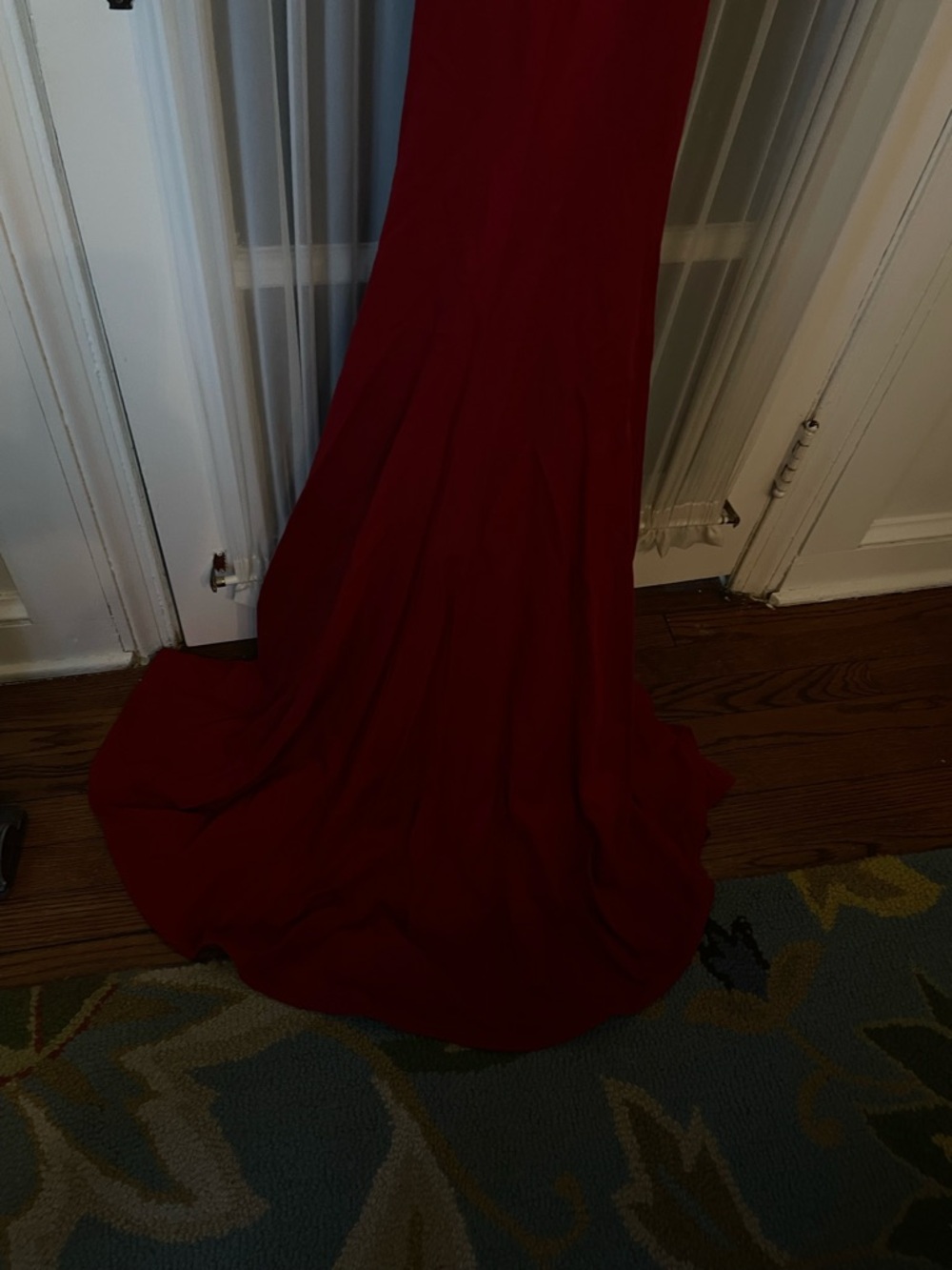 Elegant Floor-Length Red Evening Gown